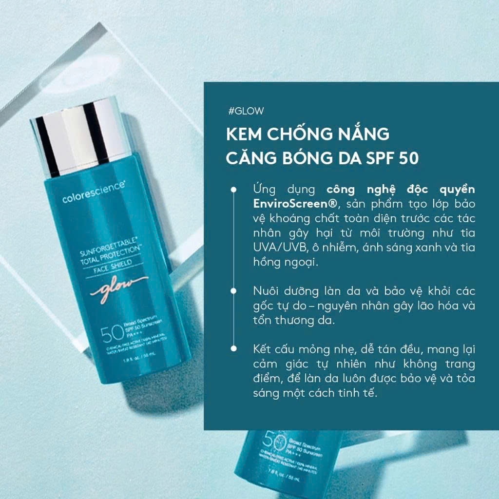 Kem chống nắng căng bóng Colorescience Total Protection Face Shield SPF50 (glow)