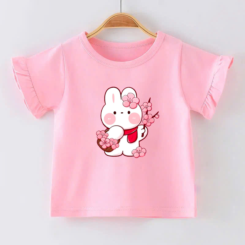 👕 Áo Thun Bé Gái mềm mịn thoáng mát in hình dễ thương 👕 AT391