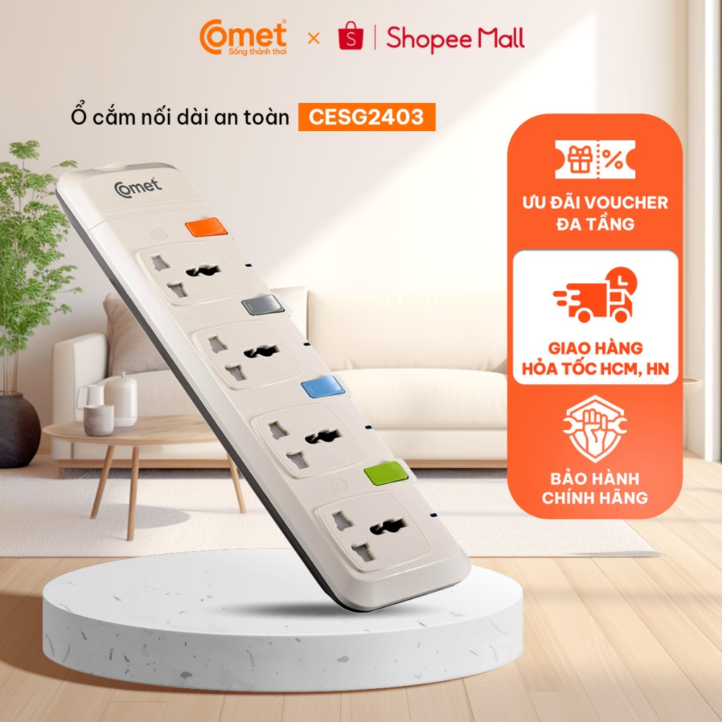 Ổ cắm nối dài Comet CESG2403