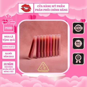 Son Kem Lì 3CE Velvet Lip Tint Plush Mịn Nhung Lâu Trôi