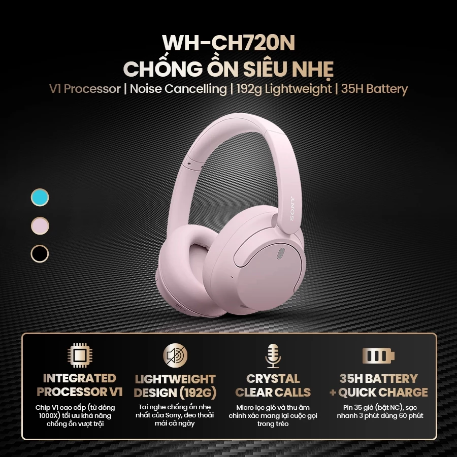 Tai nghe bluetooth chống ồn Sony WH-CH720N chip V1