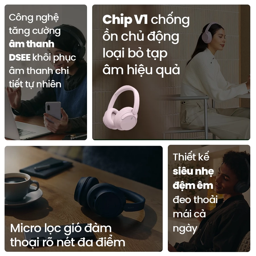 Tai nghe bluetooth chống ồn Sony WH-CH720N chip V1