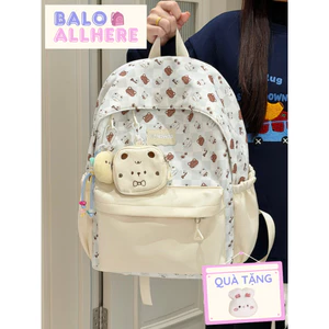 BaLo (XINHXINH) [ORDER] Balo Nữ Kẻ Caro Họa Tiểt Gấu Dễ Thương BL145