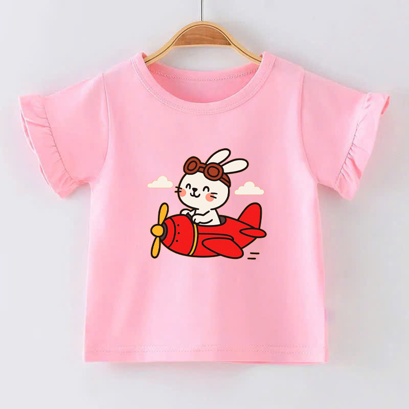 👕 Áo Thun Bé Gái mềm mịn thoáng mát in hình dễ thương 👕 AT396
