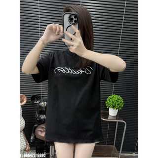 ÁO thun nam QC cổ tròn họa tiết thêu tay ngắn phong cách trẻ trung chuẩn from