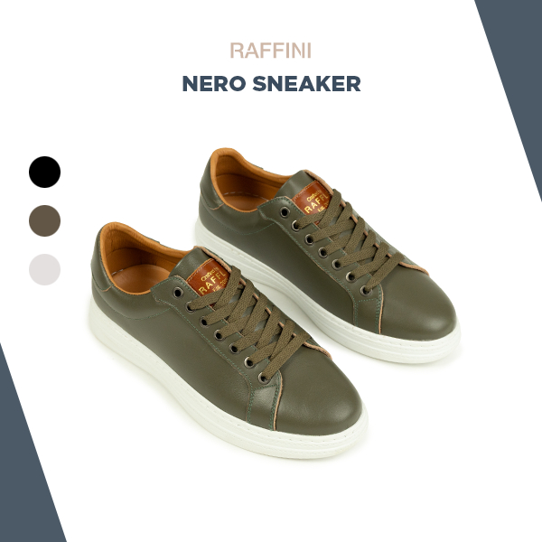 Giày Thể Thao Nam Raffini Nero Sneaker Xanh Rêu Kiểu Dáng Cổ Điển Chất ...