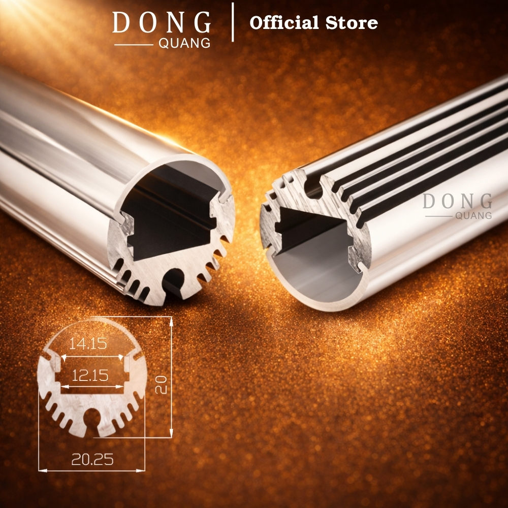 Thanh nhôm đèn LED D20 – Tản nhiệt tốt, lắp đặt gọn đẹp cho dây LED ...