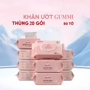 Thùng 10- 20 gói khăn ướt Gummi không cồn không Parabens dành cho em AMIZIN AMIZIN