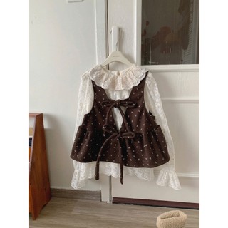 ÁO REN HOA NỔI CỔ BÈO Áo sơ mi ren hoa nàng thơ kiểu QC tay chun 2 lớp ulzzang Cakecat Stu