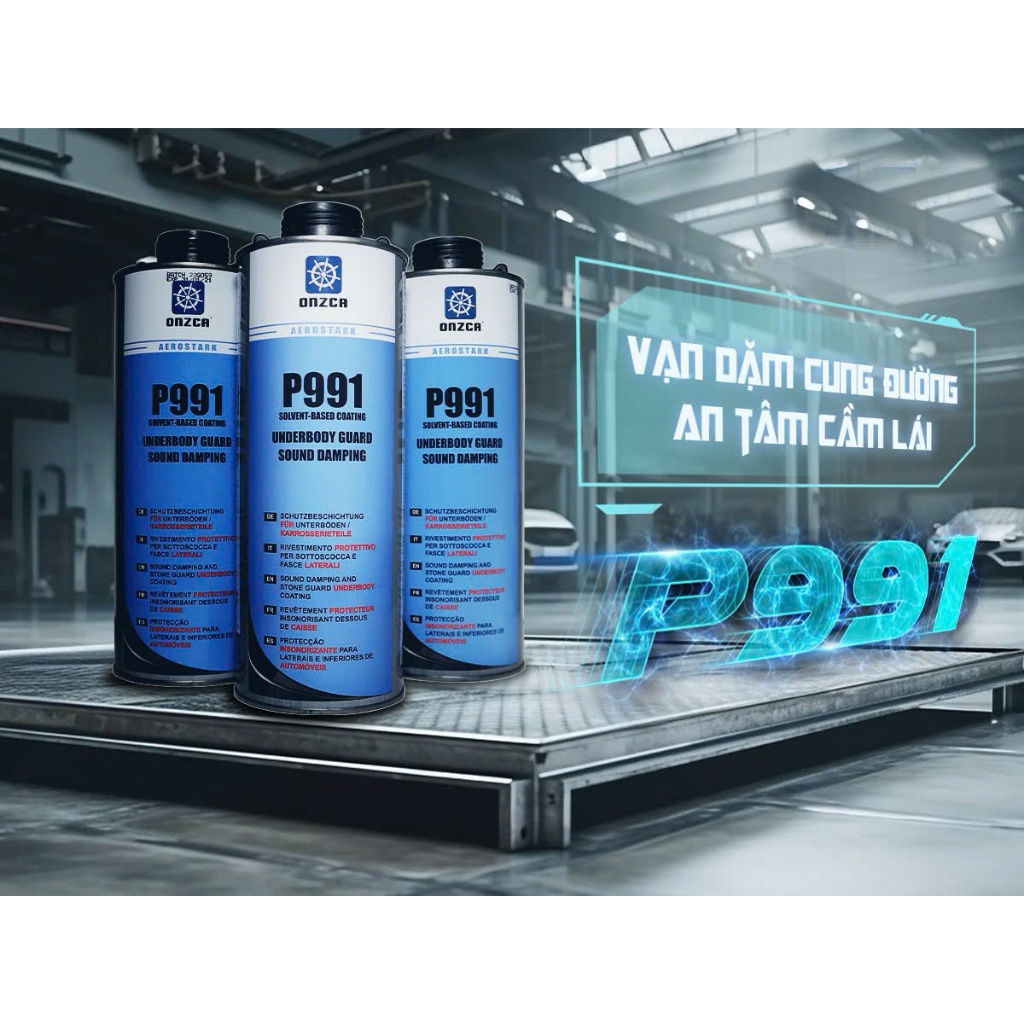 Sơn Phủ Gầm Gốc Dầu Onzca P991 Chống Gỉ Sét Chai 1 Lít Màu Đen