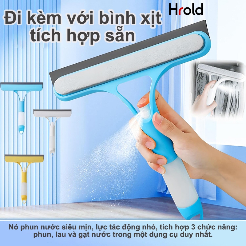 Cây Lau Kính Đa Năng 3 Trong 1 Kèm Bình Xịt Và Gạt Nước Lau Kính Dụng Cụ Lau Kính Thay Thế Khăn - Hình ảnh thực tế