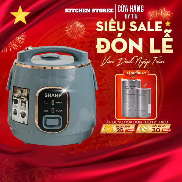 Nồi Cơm Điện SHAPP Dung Tích 1.2L-1.8L, Thiết Kế Sang Trọng, Nấu Cơm Dẻo, Chống Dính Cực Tốt