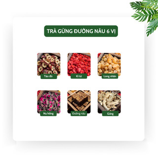 [Mua 1 tặng 1] Trà Gừng Đường Nâu 6 Vị - Điều Hòa Kinh Nguyệt, Giảm Đau Bụng Kinh - Tiệm Trà Việt