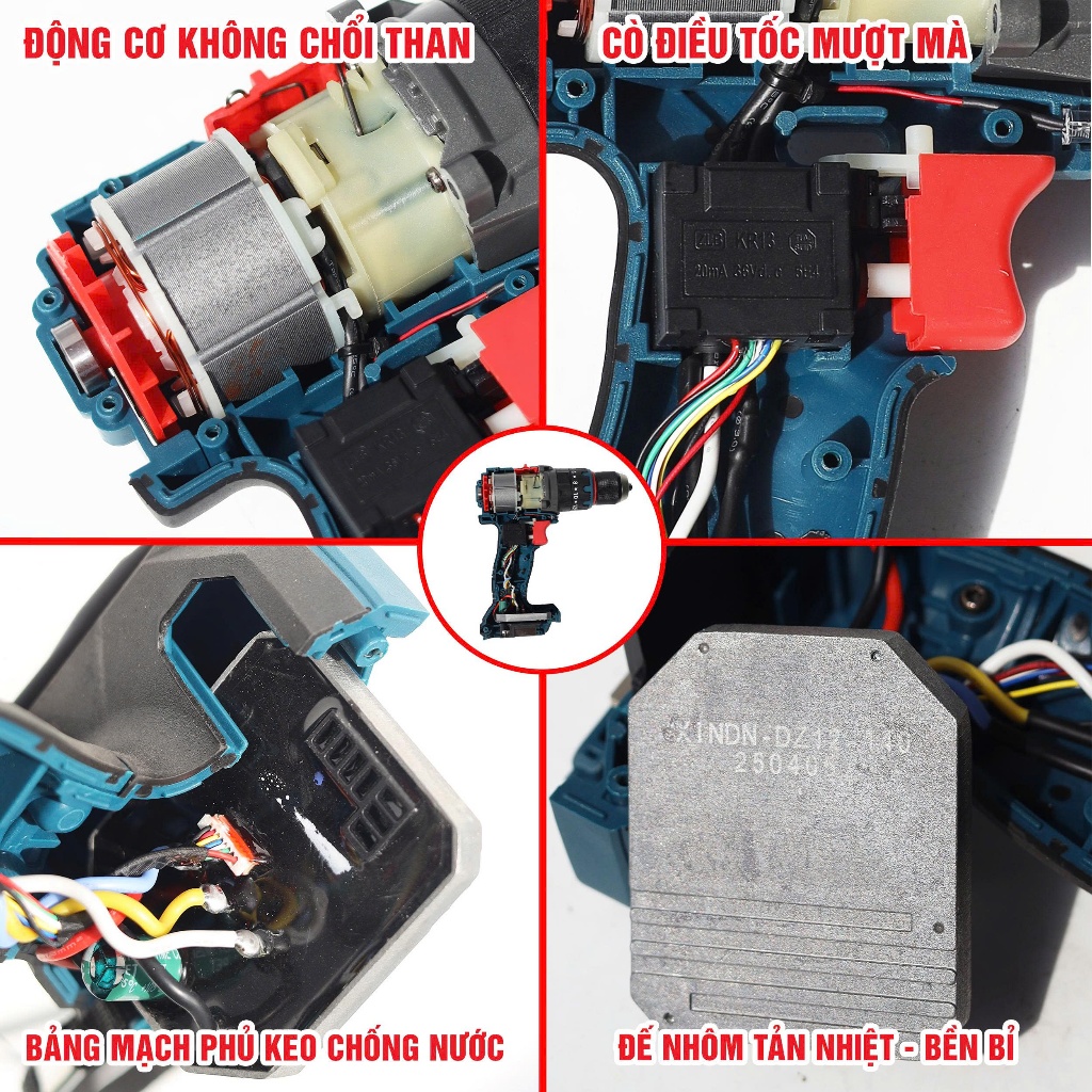 [ MỚI-Tặng Thước Dây] Máy Khoan Pin Boshun BS-ID100BL – Động Cơ Lõi Đồng, 3 Chức Năng, Pin 21V Dung Lượng Cao