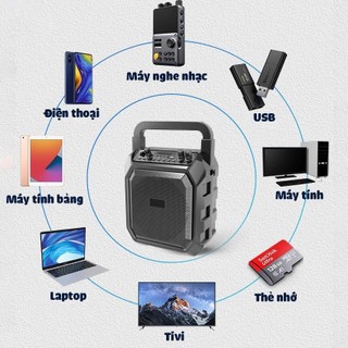 (Xả Kho) Loa Karaoke Bluetooth Chigo M63 Công Suất 100W, Loa Xách Tay Mini Kèm 2 Micro Không Dây