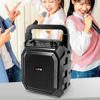 (Xả Kho) Loa Karaoke Bluetooth Chigo M63 Công Suất 100W, Loa Xách Tay Mini Kèm 2 Micro Không Dây