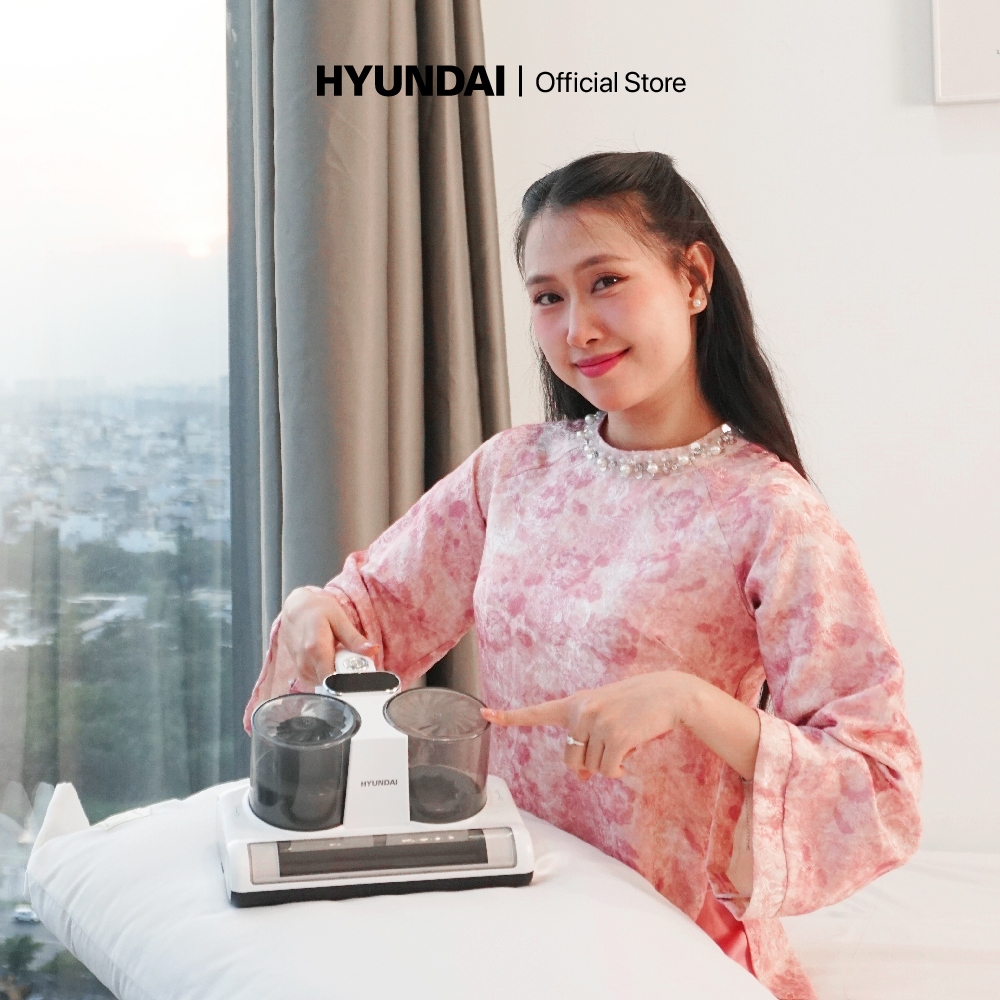 Máy Hút Bụi Giường Nệm HYUNDAI V3 Không Dây 120W, 14000Pa, Pin 2500mAh, Lọc HEPA, UV-C Khử Khuẩn