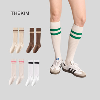 THEKIM Tất thể thao cổ cao ngang gối nhiều màu , vớ có viền màu P356