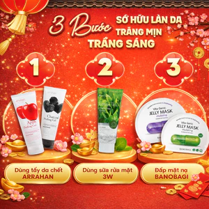 COMBO 3 Sản Phẩm Chăm Sóc Da: Sữa Rửa Mặt 3W, Tẩy Da Chết ARRAHAN Và 1 Mặt Nạ Banobagi Hỗ Trợ Dưỡng Da Trắng Sáng Ẩm Mịn