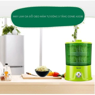 (Xả Kho) Máy Làm Giá Đỗ Bằng Điện Connie A323B 3 Tầng – Tự Động Phun Nước, 2–3 Ngày Thu Hoạch