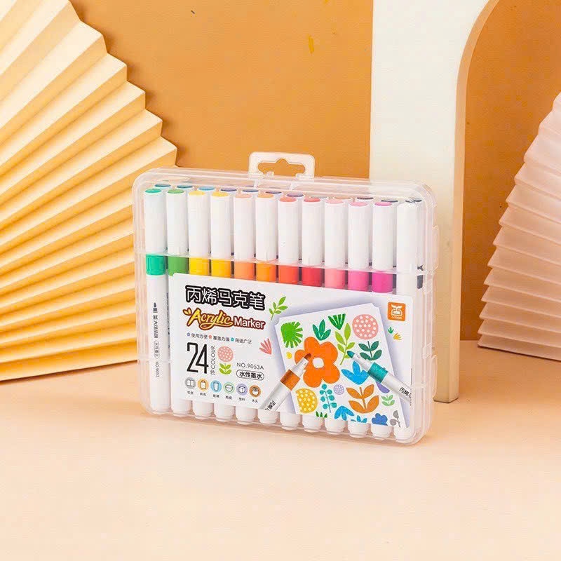 Combo 12/24/36/48/60/72/80 Acrylic Marker 9053A Đa Năng – Bộ Màu Trang Trí Tết, Vẽ Hoa Mai , Decor Quà Tặng