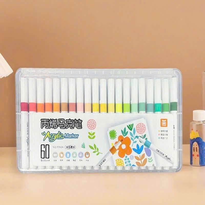 Combo 12/24/36/48/60/72/80 Acrylic Marker 9053A Đa Năng – Bộ Màu Trang Trí Tết, Vẽ Hoa Mai , Decor Quà Tặng