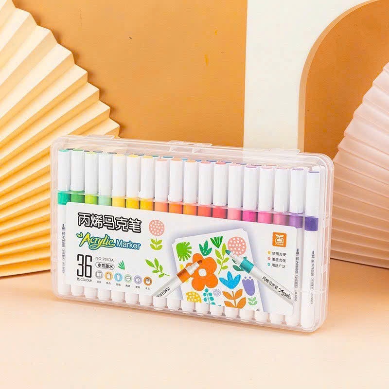 Combo 12/24/36/48/60/72/80 Acrylic Marker 9053A Đa Năng – Bộ Màu Trang Trí Tết, Vẽ Hoa Mai , Decor Quà Tặng