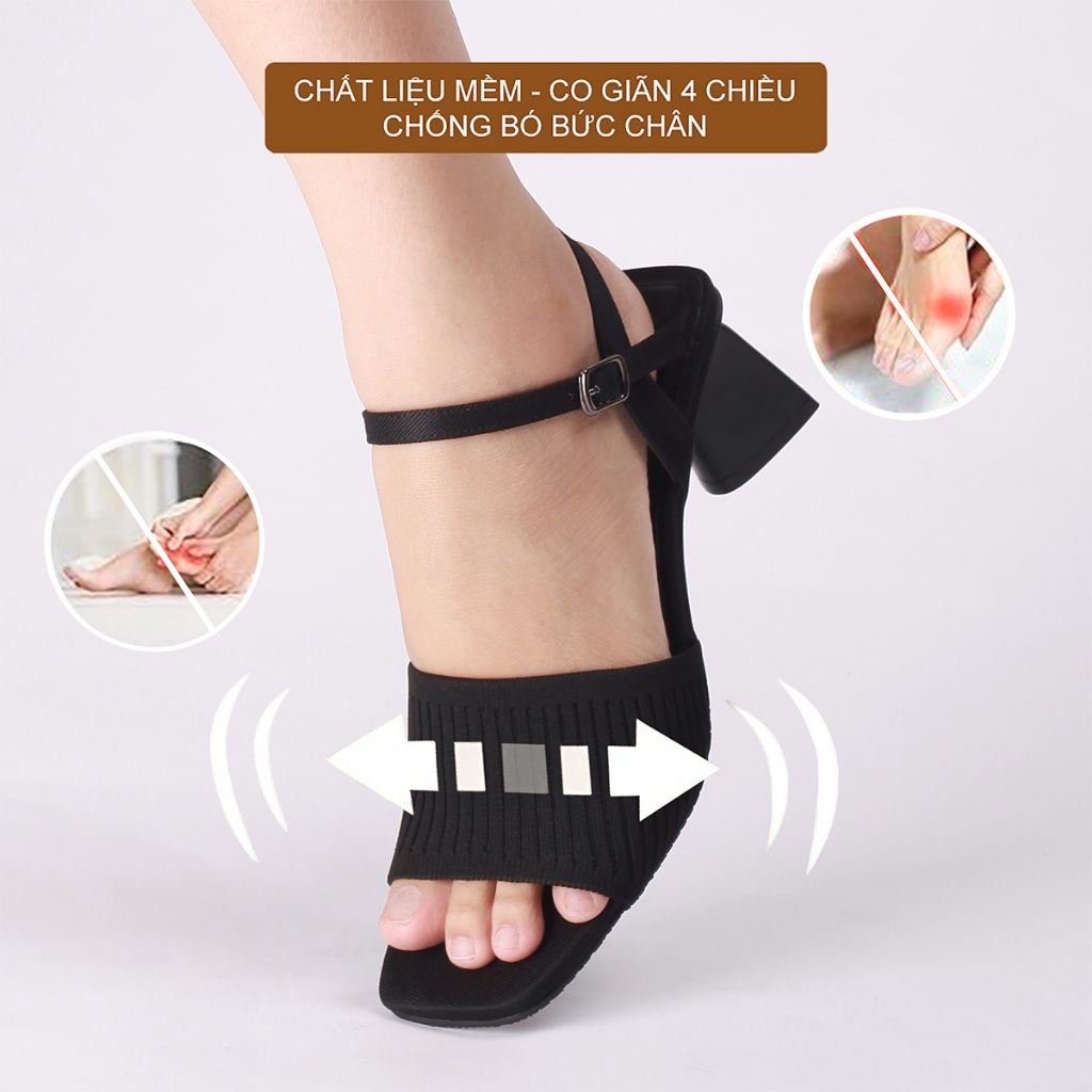 CORII - Giày Sandal Cao Gót Mũi Vuông TẾT 2026 Thời Trang và Thoải Mái  - CR6T261 Đen