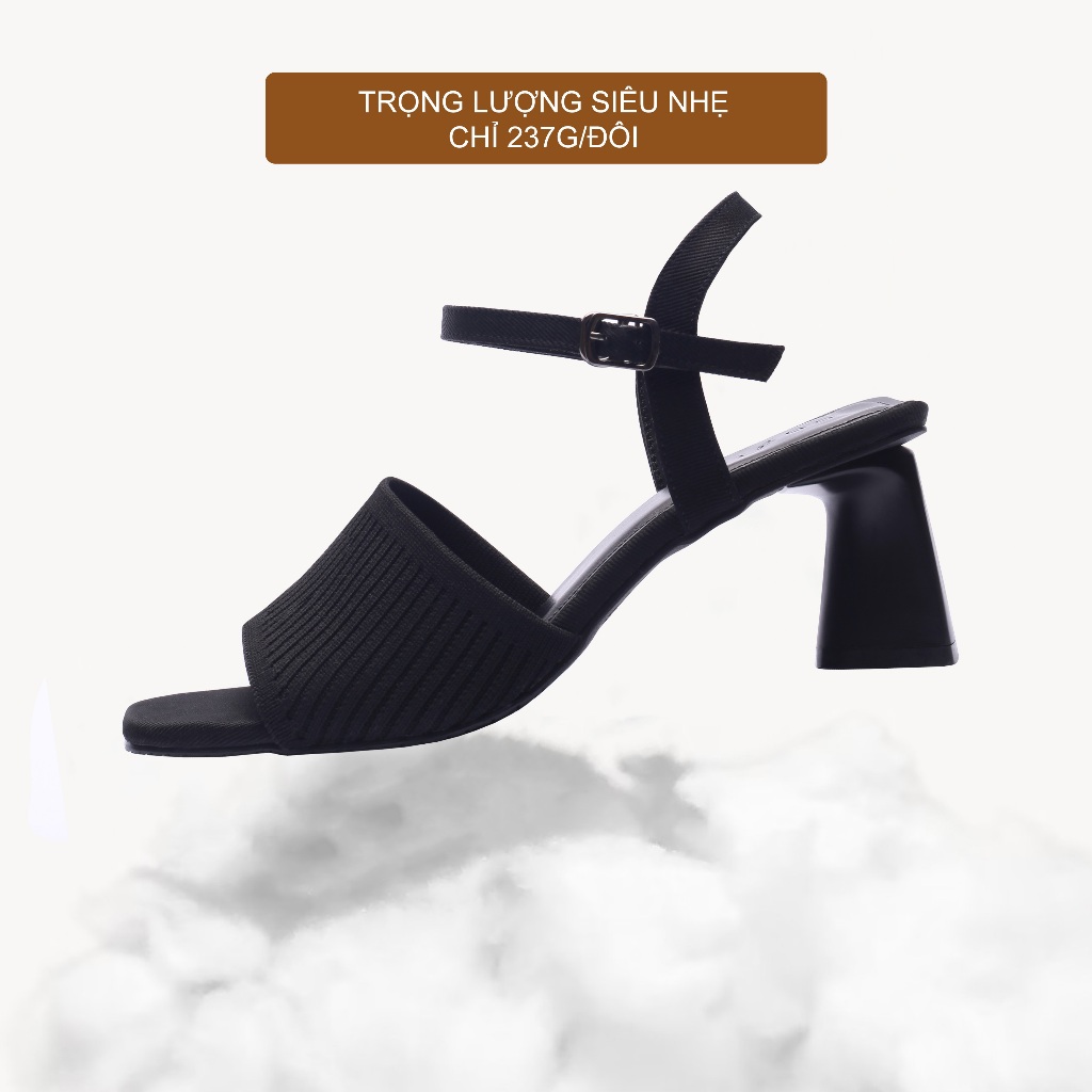 CORII - Giày Sandal Cao Gót Mũi Vuông TẾT 2026 Thời Trang và Thoải Mái  - CR6T261 Đen