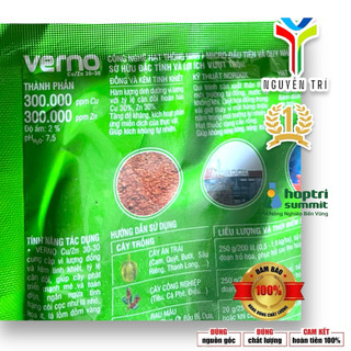 Phân Bón Lá VERNO Cu/Zn 30-30 | Đồng Kẽm Tinh Khiết | Kích Kháng – Tăng Sức Đề Kháng | Gói 250g