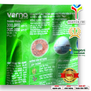 Phân Bón Lá VERNO Cu/Zn 30-30 | Đồng Kẽm Tinh Khiết | Kích Kháng – Tăng Sức Đề Kháng | Gói 250g