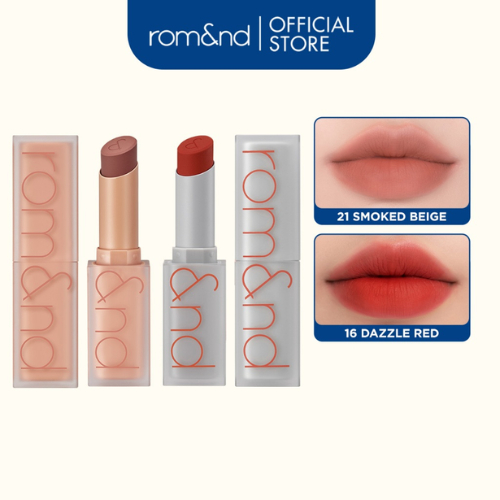 [Romand] Combo 2 Son thỏi lì, lên màu siêu xinh Hàn Quốc Romand Zero Matte Lipstick 3g