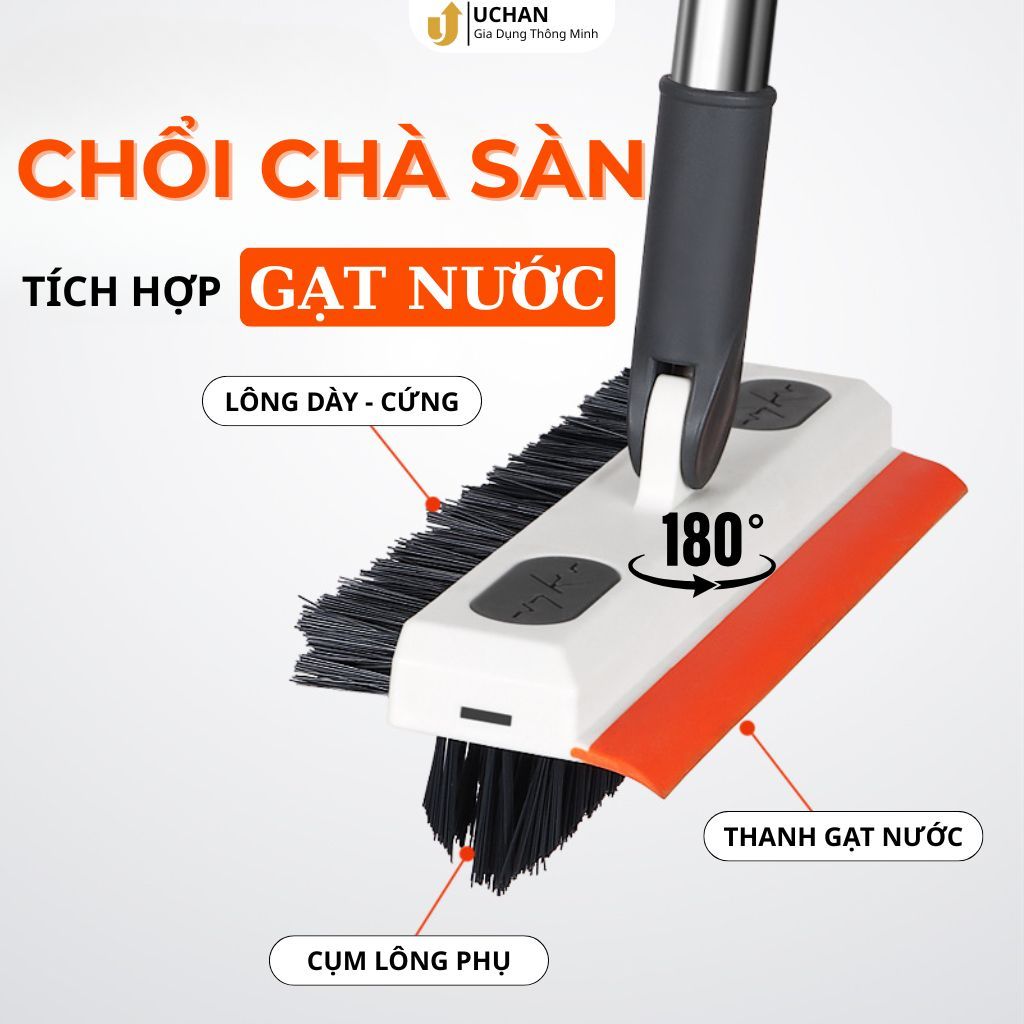 Chổi chà sàn nhà tắm, Cây chà nhà vệ sinh và gạt nước đa năng cán dài...