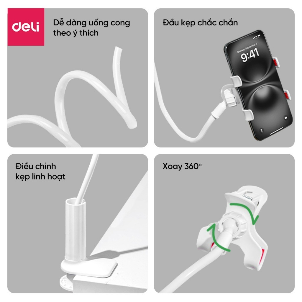 Giá Đỡ Điện Thoại Kẹp Bàn Xoay 360 Độ Tiện Lợi, Giá Đỡ Kẹp Đuôi Khỉ Phù Hợp  Quay Video Livestream, Xem Phim