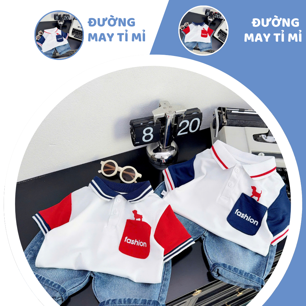 [À ƠI SHOP] K96- bộ polo quần bò 1 túi chó fashion- a116.848