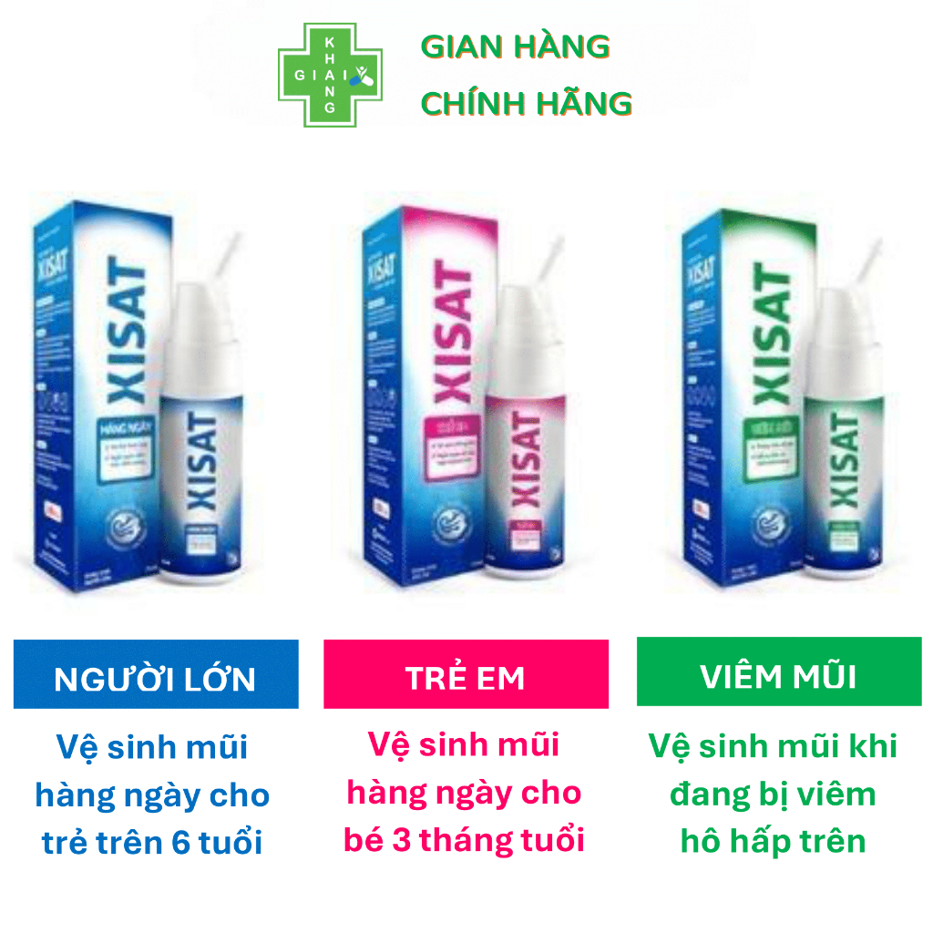 Xịt mũi nước biển sâu XISAT HỒNG dành cho trẻ em. Giúp vệ sinh mũi, ngừa sổ mũi, ngạt mũi và viêm xoang (Chai 75ml)