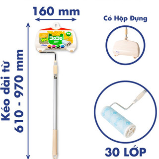Cây lăn bụi sàn nhà cán dài ColoColo - Nhật Bản Lăn sạch tóc rụng, lông thú cưng, bụi mịn C2470