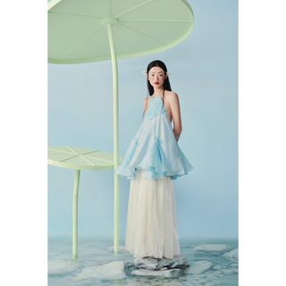 Chân váy OLV xòe dáng dài Tú Chi Tường Vân và Nhu Vi nhiều màu phù hợp đi tiệc (Không kèm áo yếm)