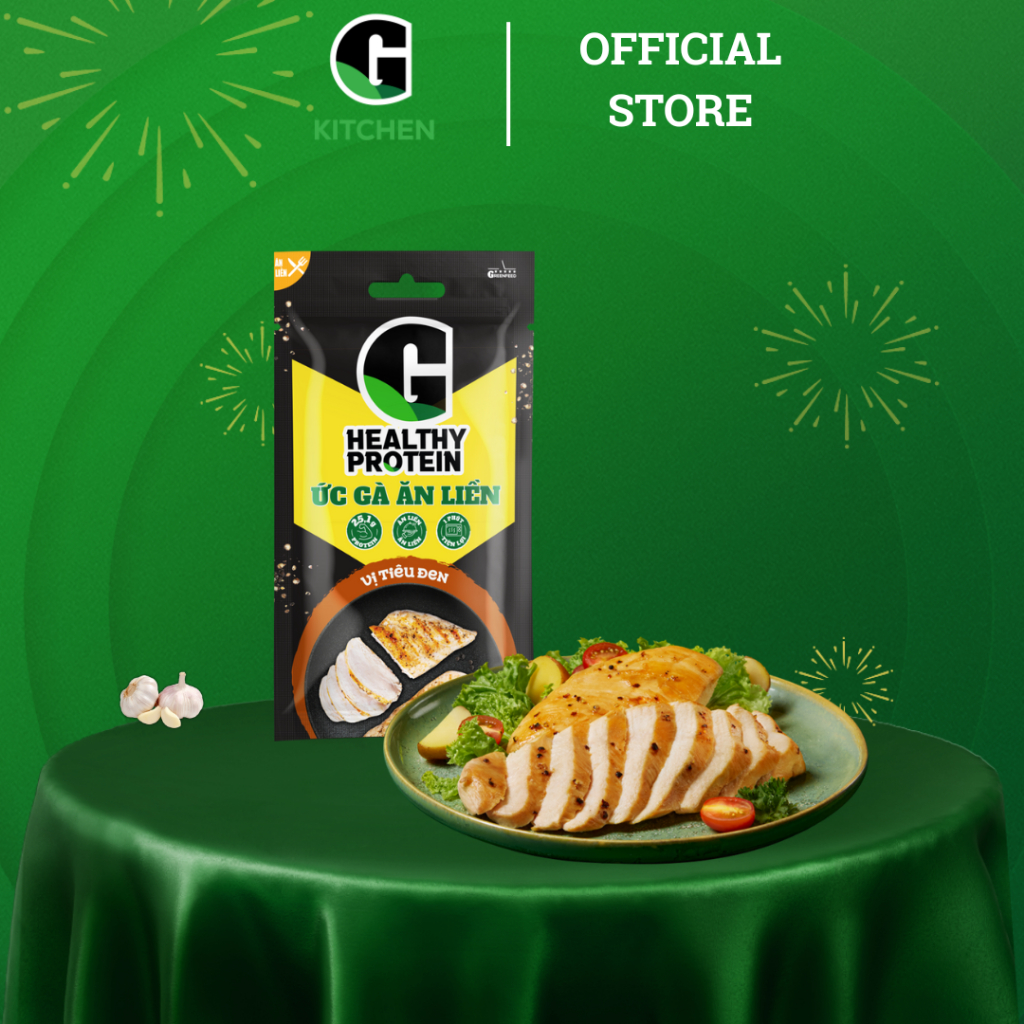 Combo ăn liền (ức gà ăn liền 3 vị, cánh tỏi gà vị tiêu đen, cánh giữa vị sả ớt) G Kitchen - Giao HCM