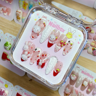 Nailbox Tết 2026 Nailbox Tone Đỏ Ngày Tết Nặn Gel Nổi Thỏ Dễ Thương Được Đổi Form Tặng Phụ Kiện Gắn Móng