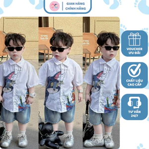 A03- bộ sơ mi trắng tom & jery- a108.308