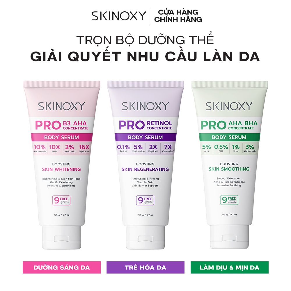 Tinh chất dưỡng thể Skinoxy Pro Concentrate Body Serum 275g - Dưỡng sáng/ Trẻ hóa/ Làm mịn da