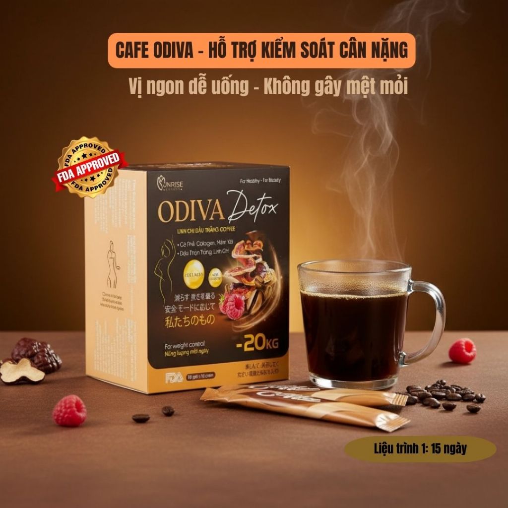 Cà phê Odiva Linh Chi & Đậu Trắng – Mâm Xôi: Giải pháp hoàn hảo kiểm soát cân nặng!