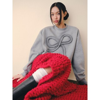 Set OLV áo và chân váy len trẻ trung năng động Gray Bow Long Sleeves Knit Set phù hợp đi chơi