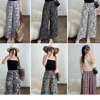 ( Quần có túi )Quần thổ cẩm, ống suôn dài 98cm , vải tole lanh Thái, mát mẻ, unisex( Size 40-65 kg)