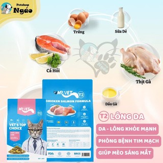 [ 10kg Xá ] Hạt Cho Mèo Mr.Vet / Mrvet T2 Chăm Da, Dưỡng Lông, Bảo Vệ Hệ Hô Hấp Cho Mèo