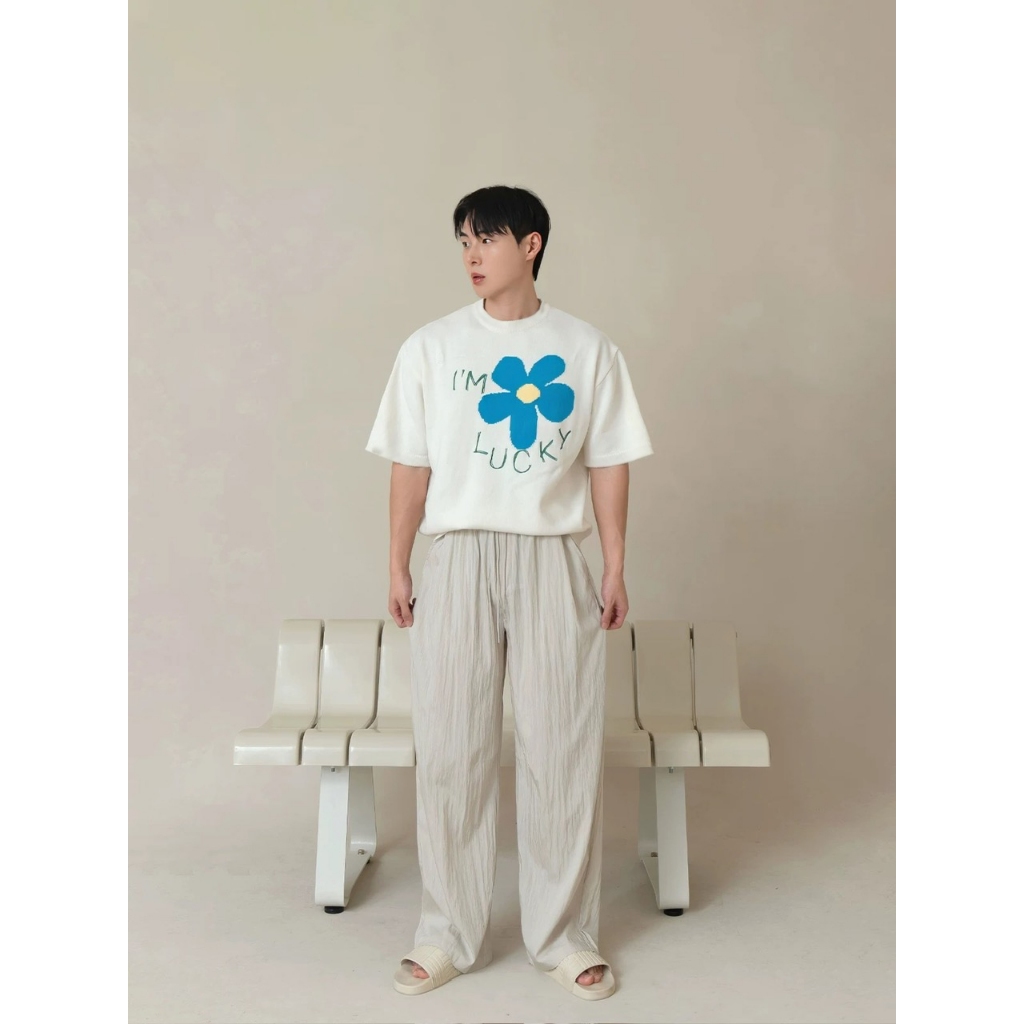 Áo thn Stee Cổ tròn I'M LUCKY FLOWER Localbrand ICVCVNI Unisex