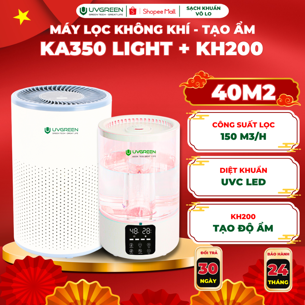 [UVG] Combo Máy Lọc Không Khí KA350 & Máy Phun Sương Tạo Ẩm KH200 - UVC ...