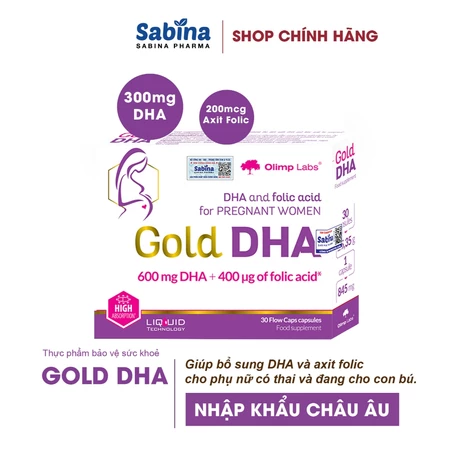 Gold DHA cho bà bầu và sau sinh- Thực phẩm bảo vệ sức khỏe Cho Bà Bầu 845mg Olimp Labs