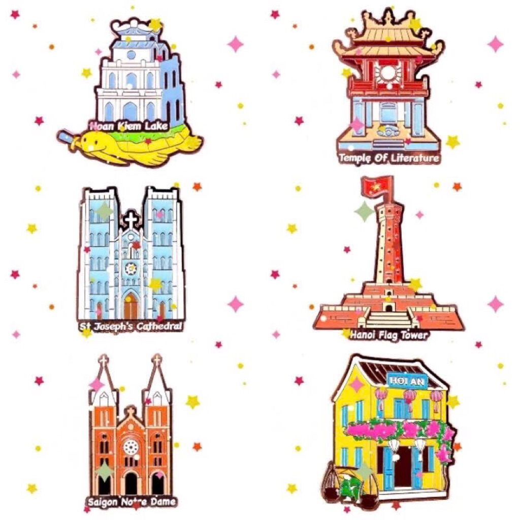 Pin Sticker - Ghim Cài Bằng Kim Loại - Địa Danh Việt Nam | Shopee Việt Nam